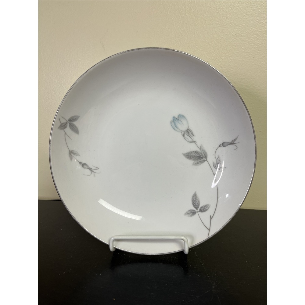Rose China Singing Rose 2203 White With Blue & Gray Florals, 7.5" Bowl